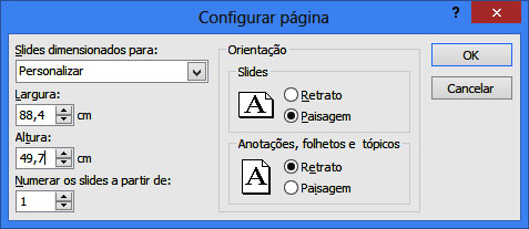 configurando slide no PowerPoint 2007