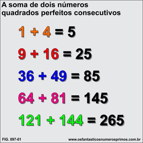 A soma de dois números quadrados perfeitos consecutivos