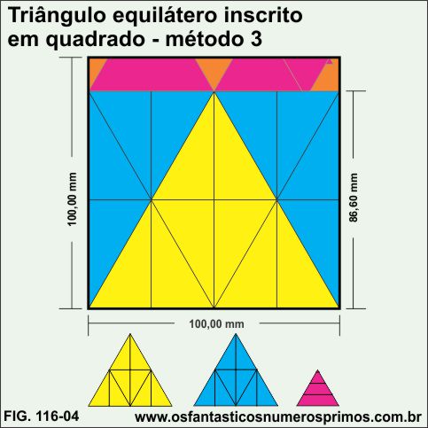 Triângulo equilátero inscrito em quadrado - método 3 
