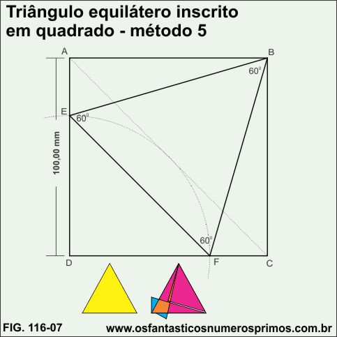 Triângulo equilátero inscrito em quadrado - método 5 