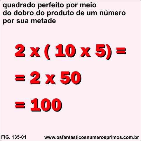 quadrado perfeito por meio do dobro do produto de um número por sua metade