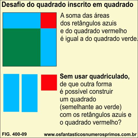 Desafio geométrico do quadrado inscrito em quadrado