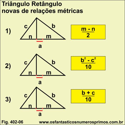 Triângulo retãngulo e novas relações métricas