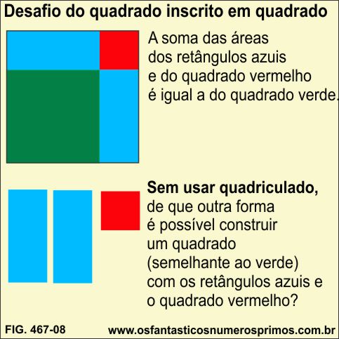 Desafio geométrico do quadrado inscrito em quadrado