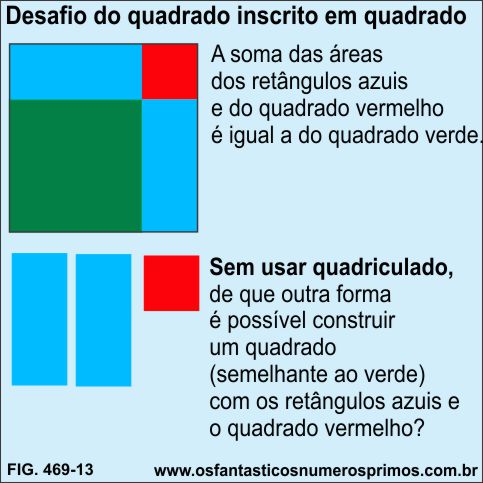 Desafio geométrico do quadrado inscrito em quadrado