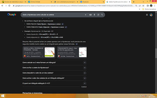dada a hipotesusa com calcular os catetos
