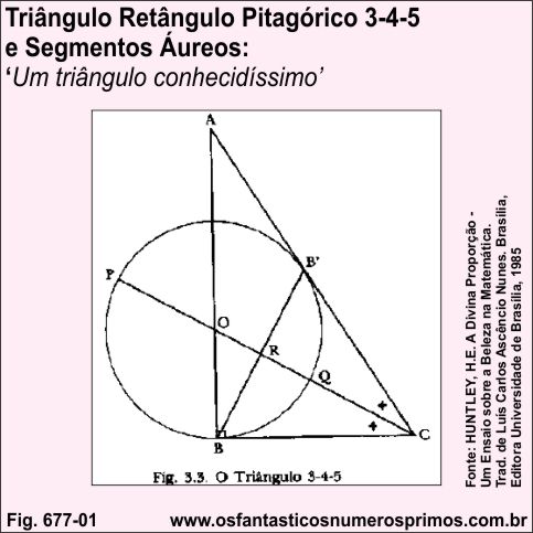 Triângulo Retângulo Pitagórico 3-4-5 e Segmentos Áureos