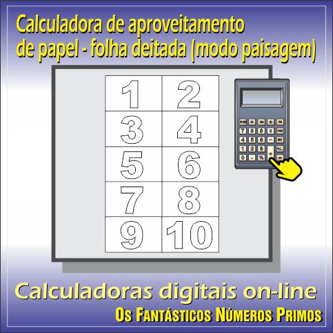 Calculadora de aproveitamento de papel folha deitada on-line