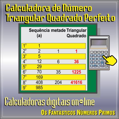 calculadora de numero triangular quadrado perfeito