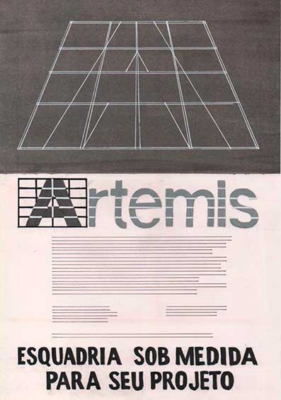 Lay-out de folheto Esquadrias - Artemis