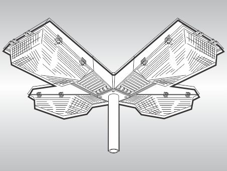 Desenhos técnicos em perspectiva - luminária pública