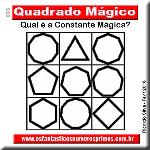 Quadrado Mágico com figuras geométricas