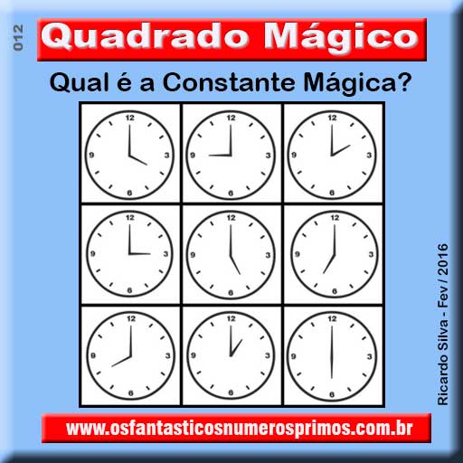 Quadrado Mágico com relógio