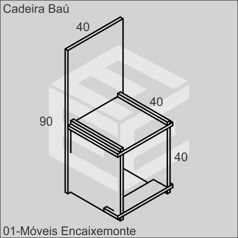 Cadeira Baú de madeira encaixável