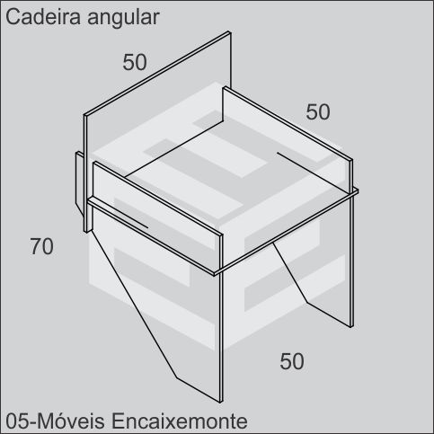 Cadeira Angular de madeira encaixável