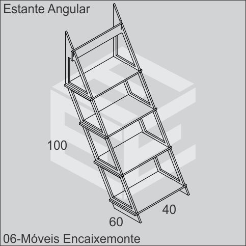 Estante Angular de madeira encaixável