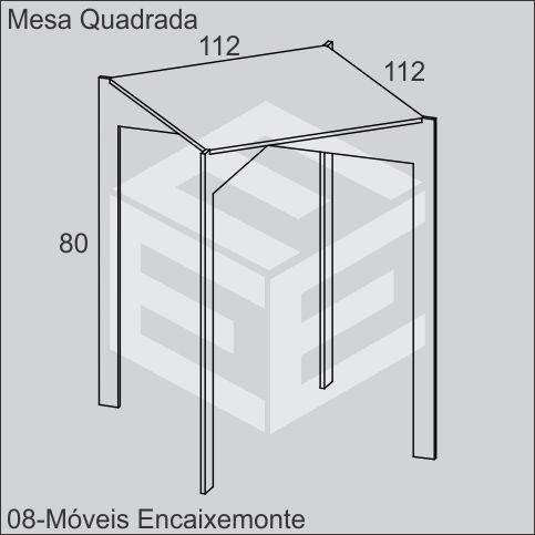 Mesa Quadrada de madeira encaixávele