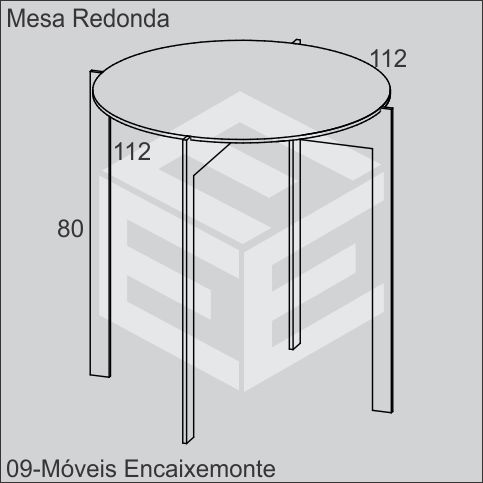 Mesa Redonda de madeira encaixável