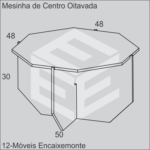 Mesinha de Centro Oitavada Encaixe Monte