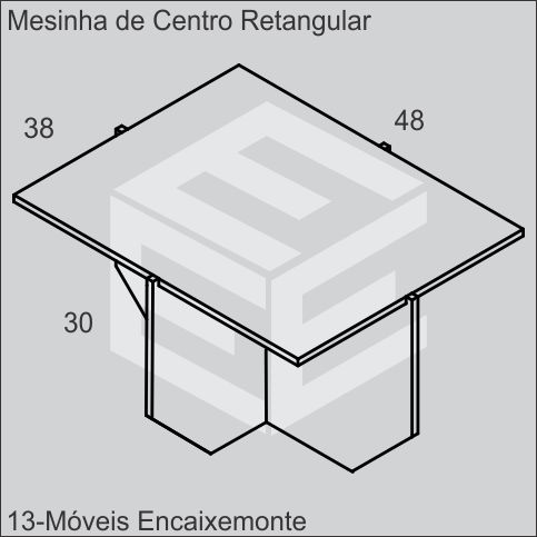 Mesinha de Centro Retangular Encaixe Monte