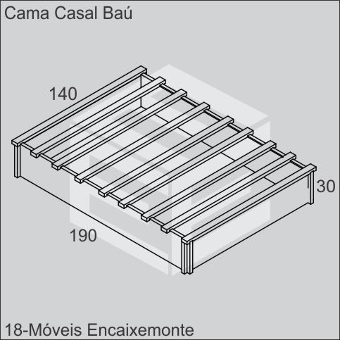 cama casal baú de madeira encaixável