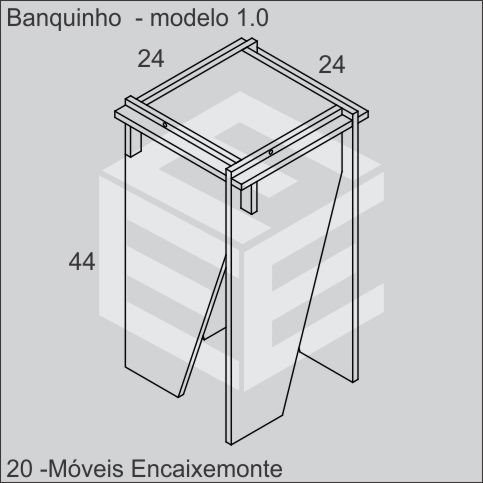 banquinho em madeira encaixável modelo 1.0