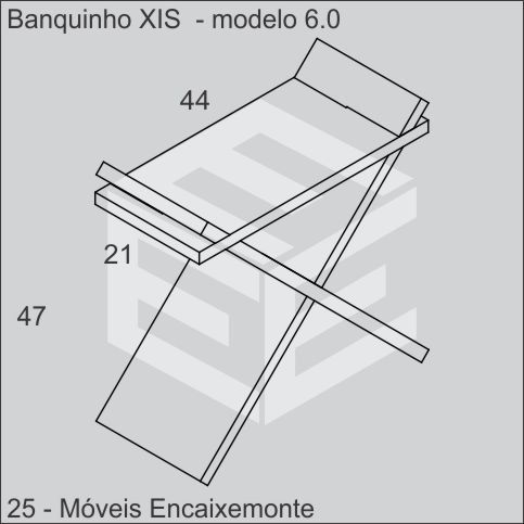 Banquinho de madeira encaixável - modelo 6.0 em formato triangular