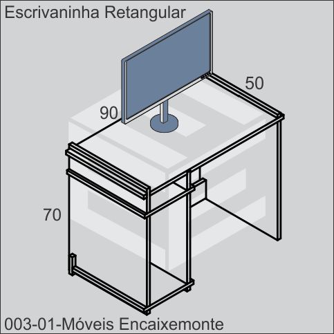 Escrivaninha Retangular de madeira encaixável