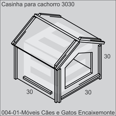 Casinha para Cachorro de madeira encaixável - modelo 3030