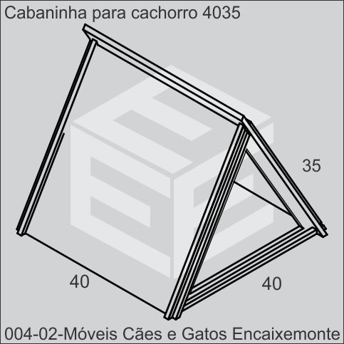 Cabaninha para Cachorro de madeira encaixável - modelo 4035