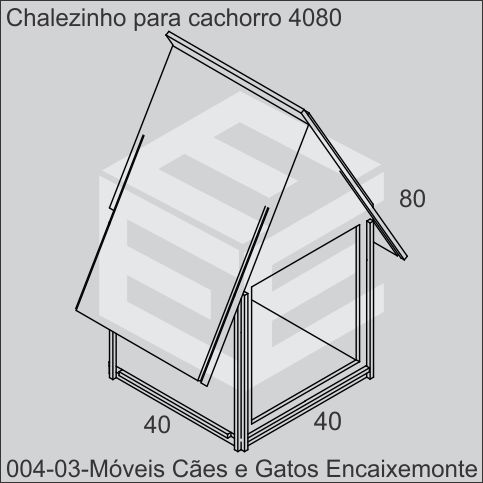 Chalezinho para Cachorro de madeira encaixável - modelo 4080