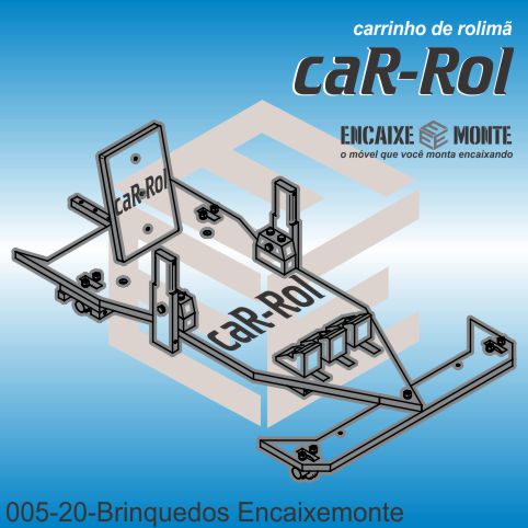 carrinho de rolimã - modelo 20 - caR-Rol - encaixe monte