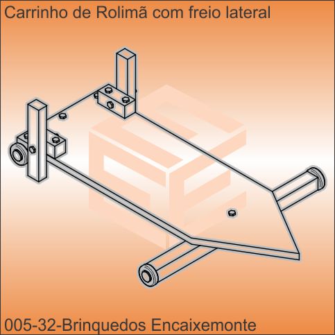 carrinho de rolima com freio lateral