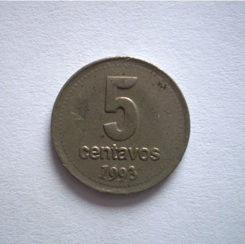 moeda argentina de 5 centavos de 1993