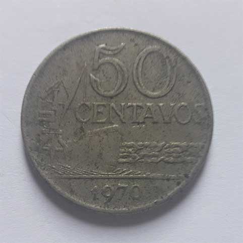brasil moeda 1970 50 centavos