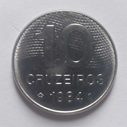 brasil moeda 1984 10 cruzeiros