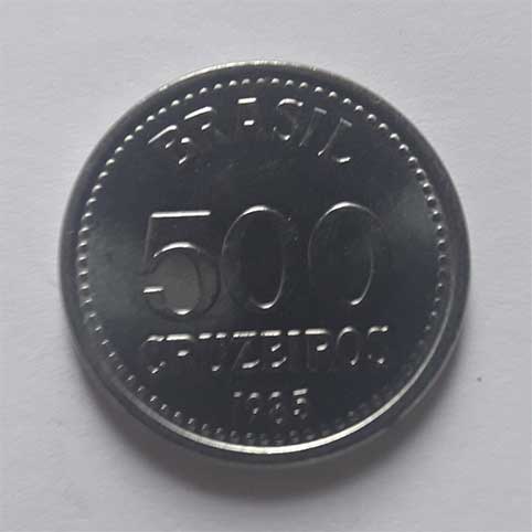 brasil moeda 1985 500 cruzeiros