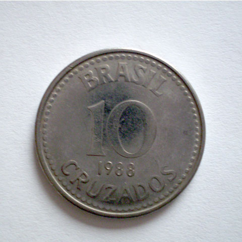moeda brasileira de 10 cruzados de 1988