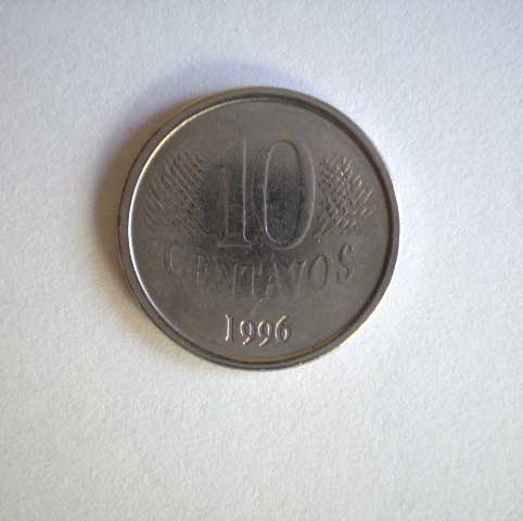moeda brasileira antiga de 10 centavos de 1996
