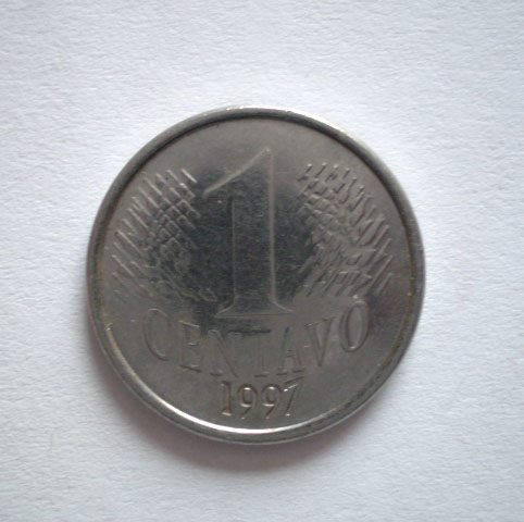 moeda brasileira de 1 centavo de 1997